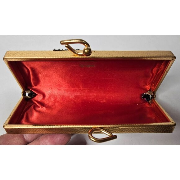 Vintage Opticase SpectaPurse Gold Clasp Geometric Pattern Rectangular Clutch - Picture 9 of 11